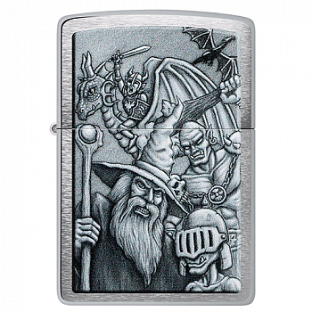 ��������� Zippo 46579 - Mystical Beings - Brushed Chrome