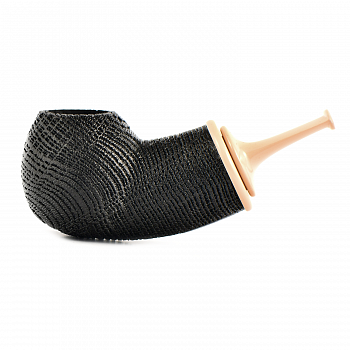  Astra 265 - Reverse Calabash Bent Apple - Morta Black Blast Cream ( )