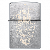 ��������� Zippo 46477 - Skull Castle - Brushed Chrome