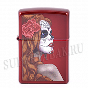  Zippo 28830 - Day of Dead Girl - Candy Apple Red