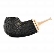  Astra 265 - Reverse Calabash Bent Apple - Morta Black Blast Cream ( )