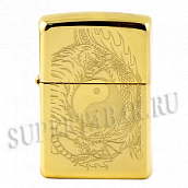��������� Zippo 49024 - Tiger Dragon Design - High Polish Brass