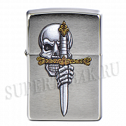  Zippo 49488 - Sword Skull - Brashed Chrome