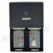 ����� ��������� Zippo 28987 - Day Of Dead Skulls Set - Iron Stone�