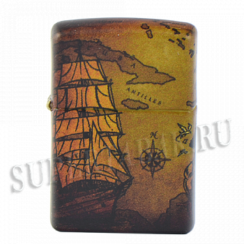 ��������� Zippo 49355 - Pirate Ship White Matte