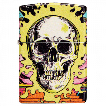  Zippo 48640 - Skull Design - Glow in the Dark Green