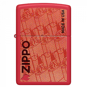 ��������� Zippo 46487 - Made in USA - Red Matte