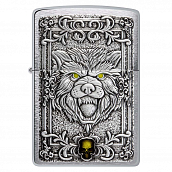 ��������� Zippo 48690 - Wolf Emblem - Brushed Chrome